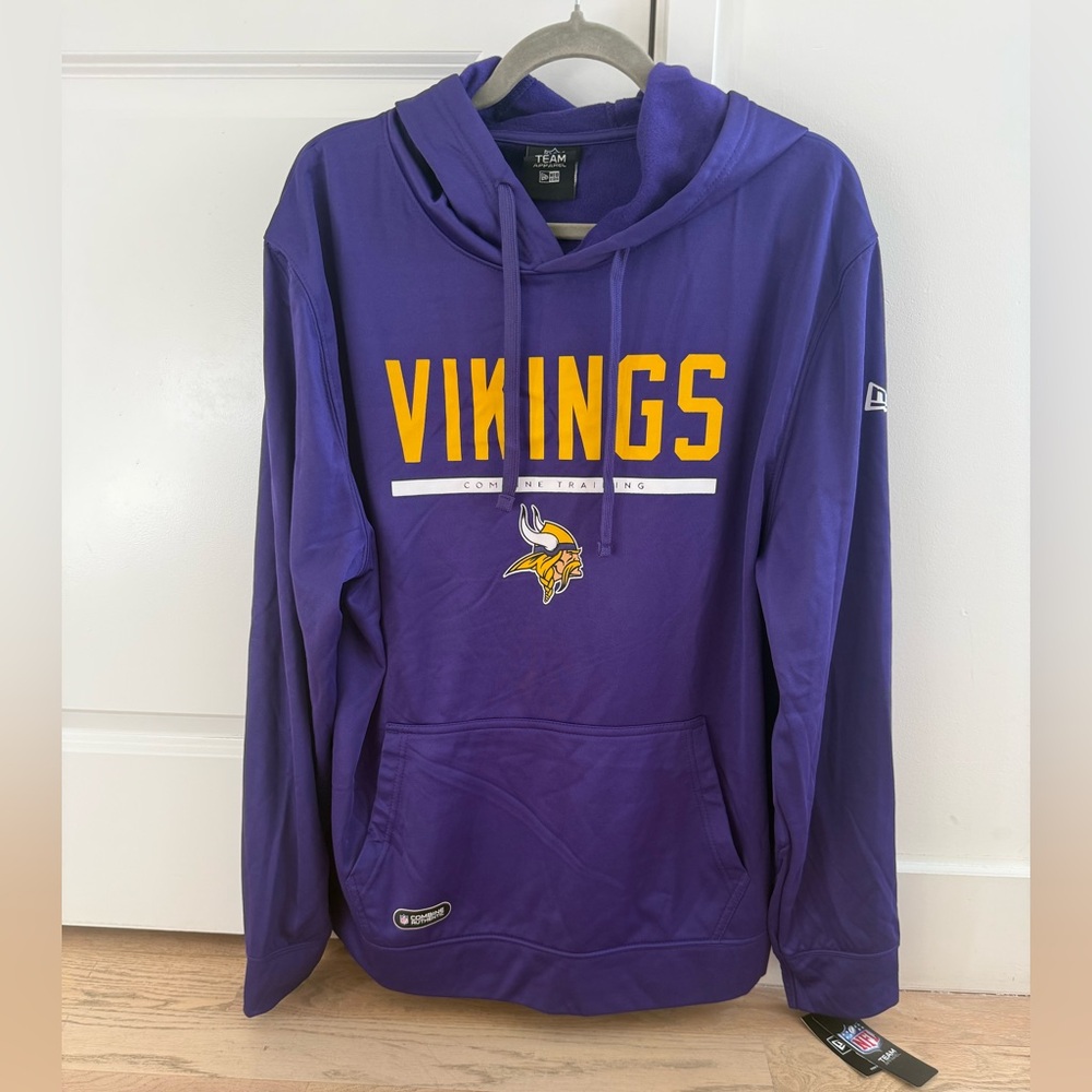 New Era Purple Team Pullover Hoodie with Yellow Accents